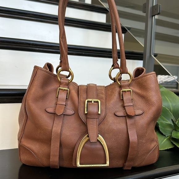 Ralph Lauren Handbags - Ralph Lauren rare Italian genuine leather shoulder handbag tote purse designer